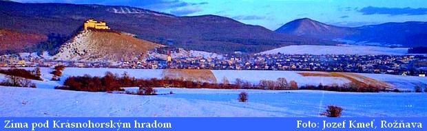 Zima pod Krásnohorským hradom. Foto: Jozef Kmeť, Rožňava