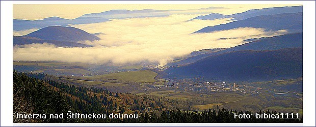 Jesenná inverzia nad Štítnickou dolinou. Foto: bibica1111