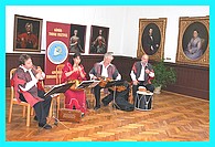Skupina renesannej hudby a tanca Bourdon z Budapeti na oslavch 100 vroia Obrazrne v Krsnohorskom Podhrad