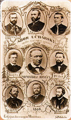 Tablo zboru profesorov Prvho slovenskho gymnzia v Revcej v roku 1868