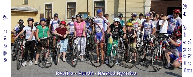 Zastávka Medzinárodnej charitatívnej cyklistickej tour v Muráni a spoločná fotografia s miestnymi deťmi. Foto:www.cyklistidetom.sk